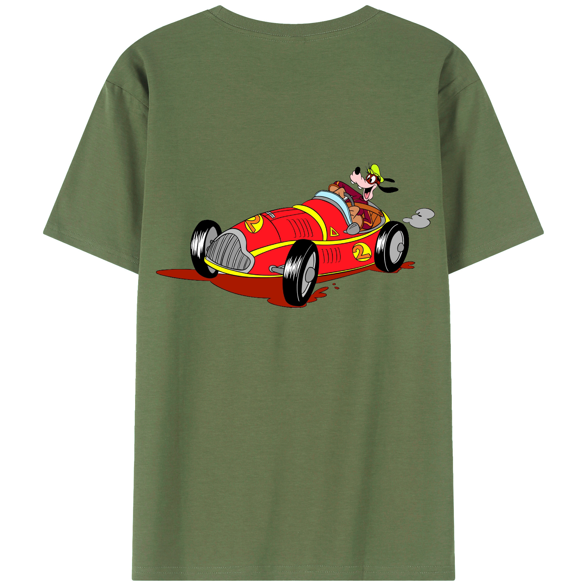 ミッキーマウス Mickey Mouse 綿100％ メンズ半袖Tシャツ（バックプリント） 通気性